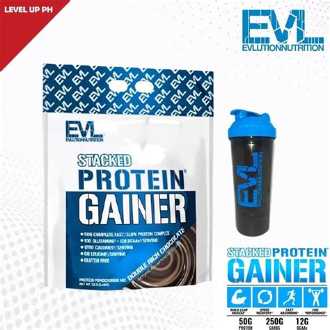 Evl Stacked Protein Gainer 12 Lbs Free Shaker Lazada Ph