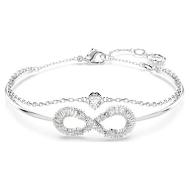 Hyperbola Bangle Infinity White Rhodium Plated Swarovski