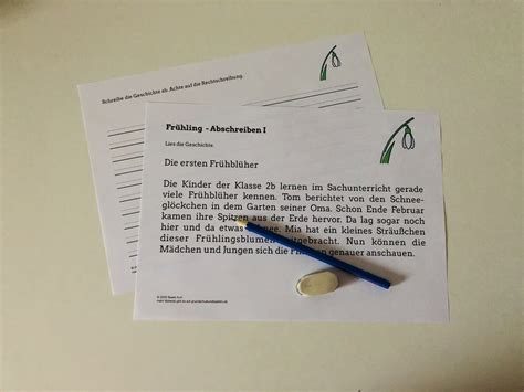 Im Fr Hling Abschreiben Ii Grundschule Und Basteln