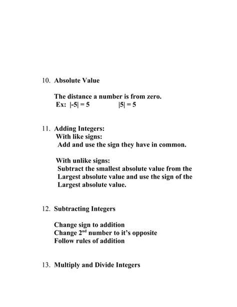 1st Semester 7th Grade Math Notes To Memorize Pdf