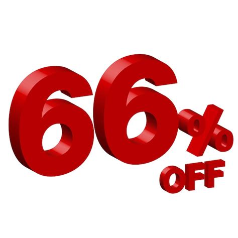 Premium Vector Sixty Six 66 Percent Off 3d Vector Illustration