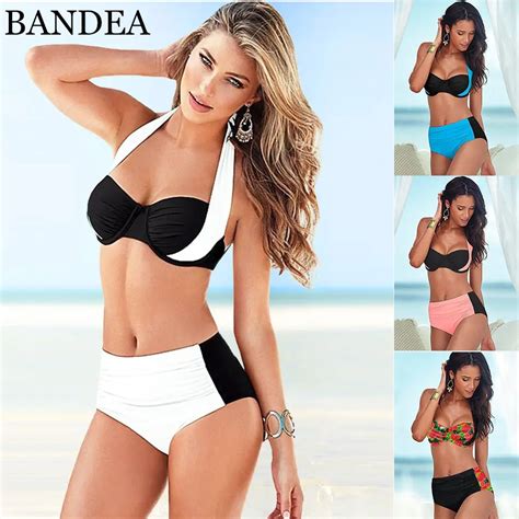 Big Discount BANDEA High Waist Bikini Plus Size Swimwear Sexy Women