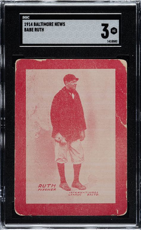 Extremely Rare 1914 Baltimore News Babe Ruth Rookie SGC VG 3 Babe