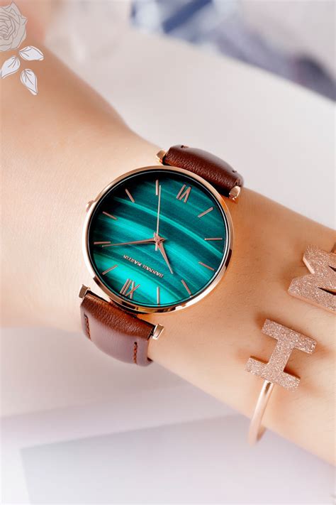 Fashion Casual Green Malachite Dial Casual Watch for Women | Quartz Stainless Steel Strap Waterproof