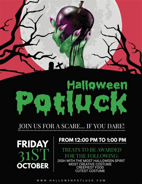 Copy Of Spooky Halloween Potluck Party Poster Template Postermywall