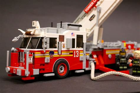 LEGO MOC FDNY Ladder 34 Tiller Truck By BrickDesigners Rebrickable ...