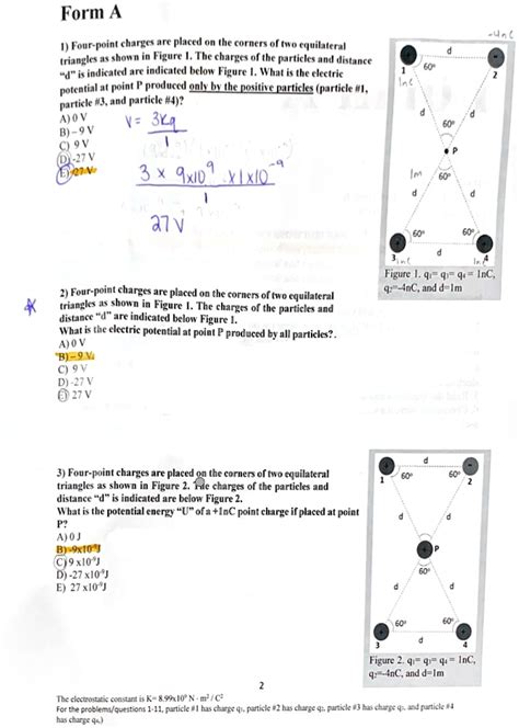 Solved Texts Form A 1 Four Point Charges With Charges Q1 Q2 Q3 And Q4 Are Placed At The