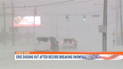 Erie Smashes Snowfall Record With Flakes Still Falling