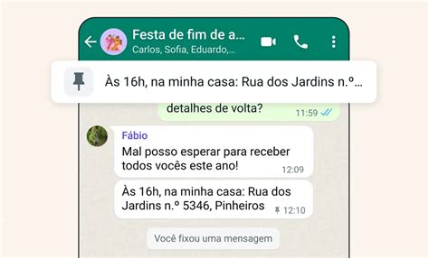 WhatsApp lança recurso para fixar mensagens em chats individuais e