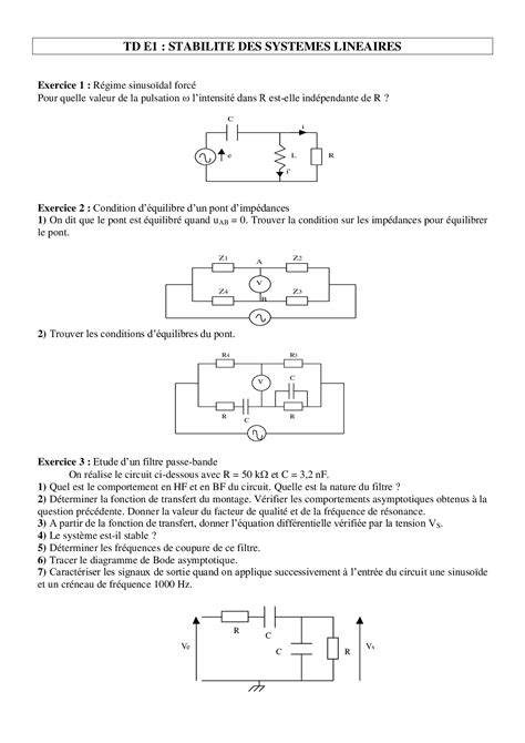 Stabilité des systèmes linéaires Exercices AlloSchool