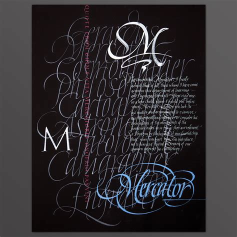 Calligraphy artworks on paper using ink, pens or brushes, by hand.