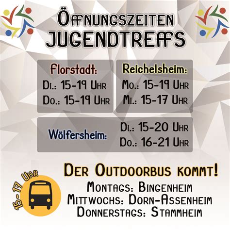 Neue Öffnungszeiten Jugendpflege 4 0