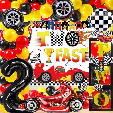 Amazon Pcs Two Fast Birthday Decorations Race Car Nd Party