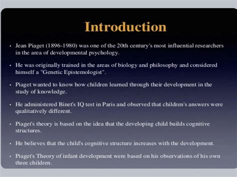 Solution Piaget S Theory Of Cognitive Development Studypool