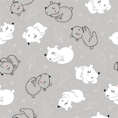 Premium Vector Christmas Seamless Pattern With Cute Bears