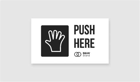 Free Minimalist Push and Pull Vertical Sticker template