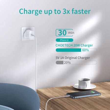 Choetech Power Delivery W Usb C Wall Charger Uk Plug White