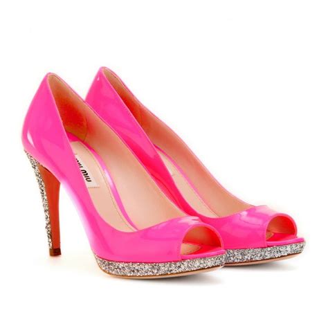 Miu Miu Glitter Platform Peep Toes Pretty Shoes Cute Shoes Me Too Shoes Shoes Heels High