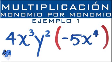 Multiplicación De Expresiones Algebraicas Monomio Por Monomio