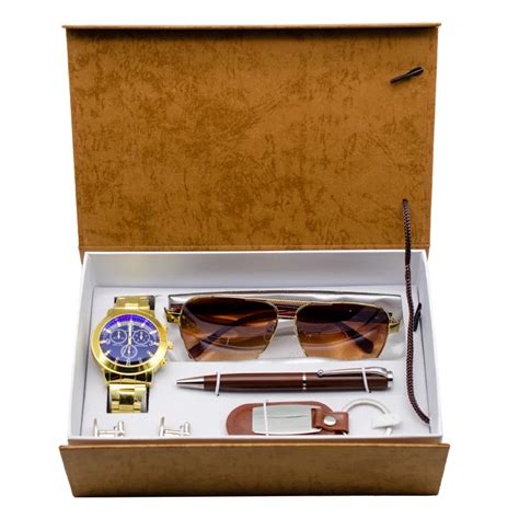 Luxury Holiday Promotion Gift Set Quartz Watch Sunglasses Ballpoint Pen