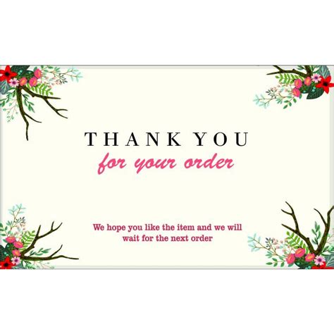 Jual Thankyou Card Thank You Card Thankyou For Your Order Thank You For