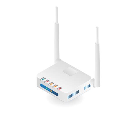 Flat Isometric Illustration Of Wifi Network Modem Router Concept