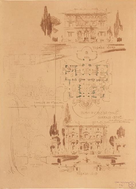 Garnier Tony Rome villa Médicis et villa d Este à Tivoli plan et