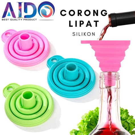 Jual Corong Air Minyak Lipat Silikon Portable Corong Bulat Lipat Air