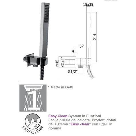 Paffoni Completo Set Doccia Con Soffione Quadro 30X30 Cm Syncro King