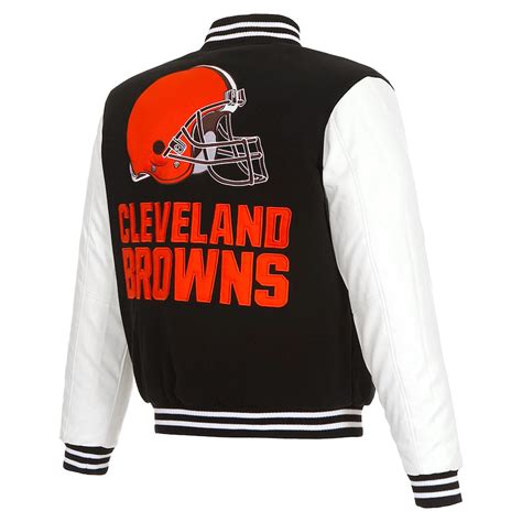 White And Black NFL Cleveland Browns Varsity Jacket Jackets Masters