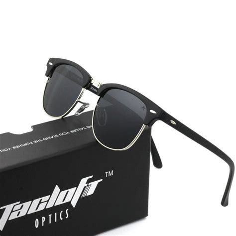 Classic Clubmaster Sunglasses Polarized - Black Frame/Grey Lens ...