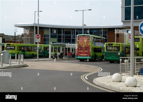 Bus Passengers Wait At The Southern Vectis Bus Station Newport Isle Of