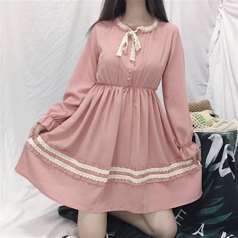 Ulzzang Dress Pink