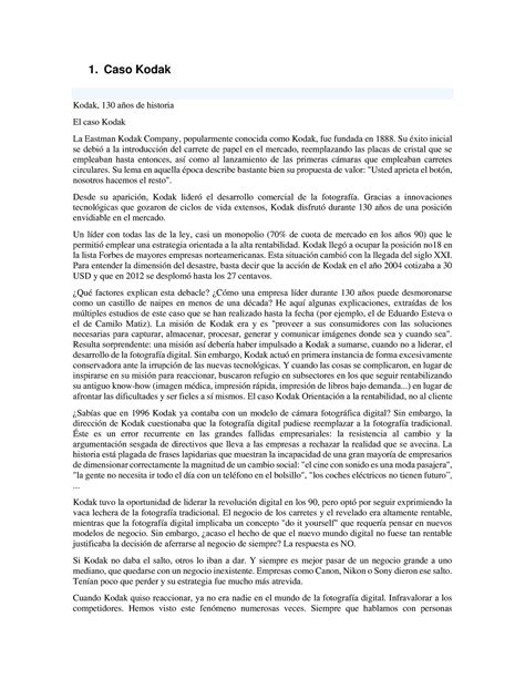 Caso Kodak Y Blockbuster Gestion Del Cambio 1 Caso Kodak Kodak 130 Años De Historia El Caso