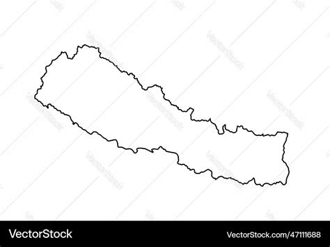 Nepal Outline Map Royalty Free Vector Image Vectorstock