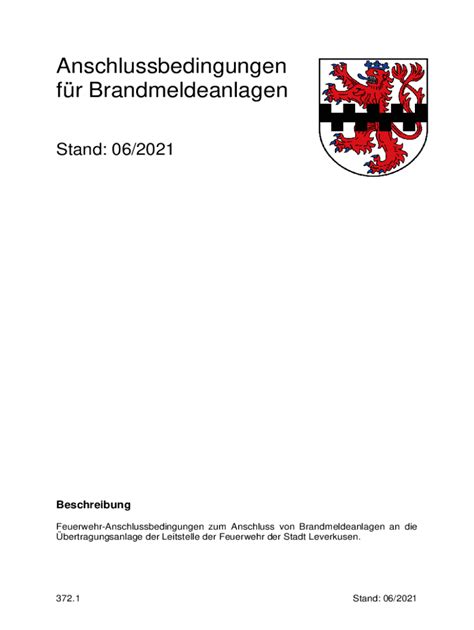 Ausfüllbar Online Ansprechpersonen der Feuerwehr Leverkusen Fax Email