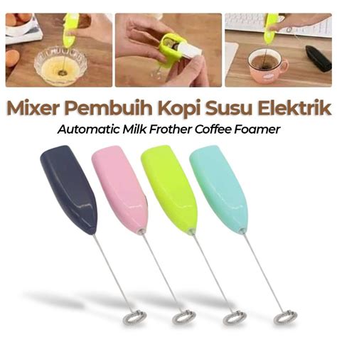 Jual Mixer Mini Pembuih Kopi Susu Elektrik Handle Stirer Milk Frother