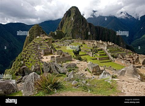 Machu Picchu The Lost City Of The Incas Andean Cordillera In Peru