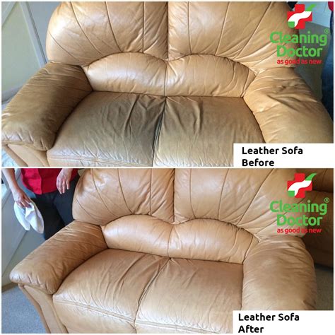 Leather Sofa Before After Cleaning Cleaning Doctor