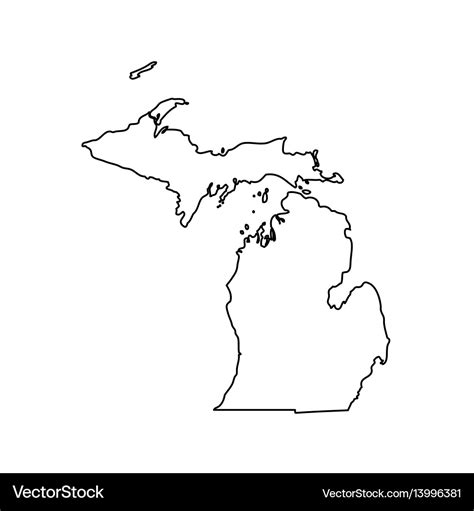 Map Of The Us State Michigan Royalty Free Vector Image