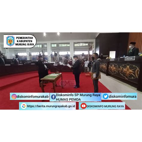 Bupati Murung Raya Hadiri Rapat Paripurna Pengambilan Sumpah Janji Paw