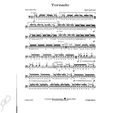 Tornado For Solo Snare Drum Solos Snare Drum Percussion Music