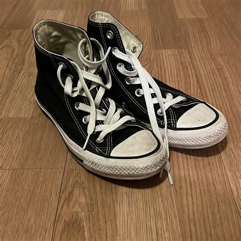 Black Converse high tops, minimally worn still in... - Depop