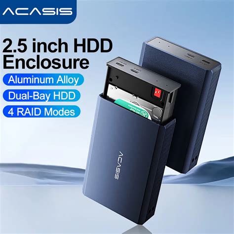 Acasis Gabinete De Disco R Gido Externo Dual Bay Hdd Case Ssd Case Raid