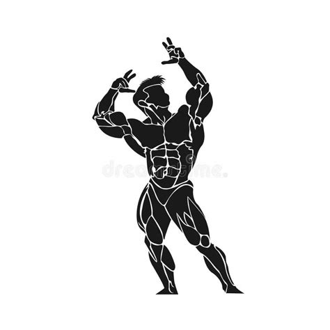 Bodybuilder Posing Icon Vector Stock Vector Illustration Of Power