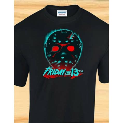 Friday The 13th Jason Voorhees Mask 1980s Horror Movie Custom T