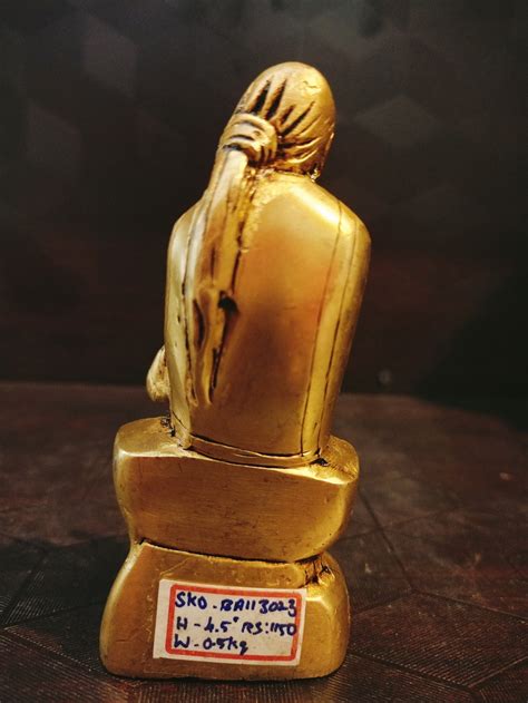 Brass Shirdi Sai Baba Murti Idol Sai Baba Sitting Brass Statue