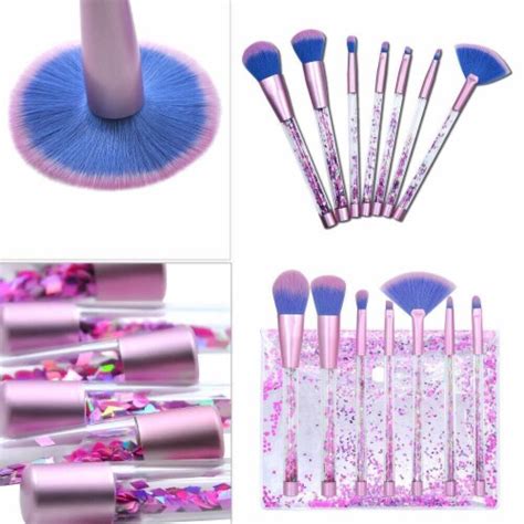 Crystal Unicorn Makeup Brushes Kit - Colorful Blue - Elevate Your ...