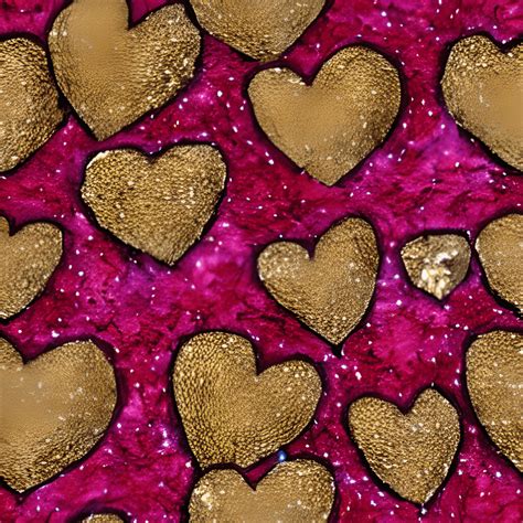 Red and Pink Hearts with Gold Glitter Graphic · Creative Fabrica