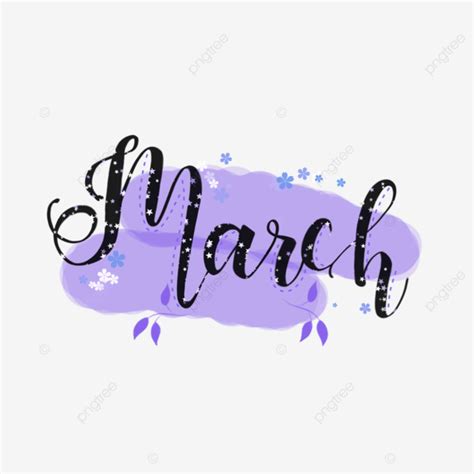 March Lettering Black Font March Lettering March March Font PNG